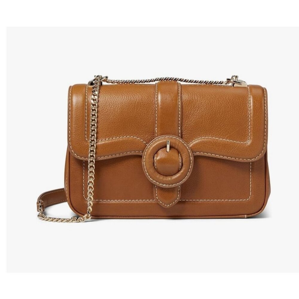 BRAHMIN Rosalie leather convertible shoulder crossbody + Dust bag - TAN /BROWN